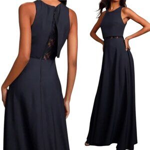 Lulus True Lover Navy Blue Lace Backless Maxi Dress Open Back Lace